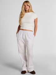 Hunkemoller Purple Woven Cotton Stripe Joggers - Image 1 of 5