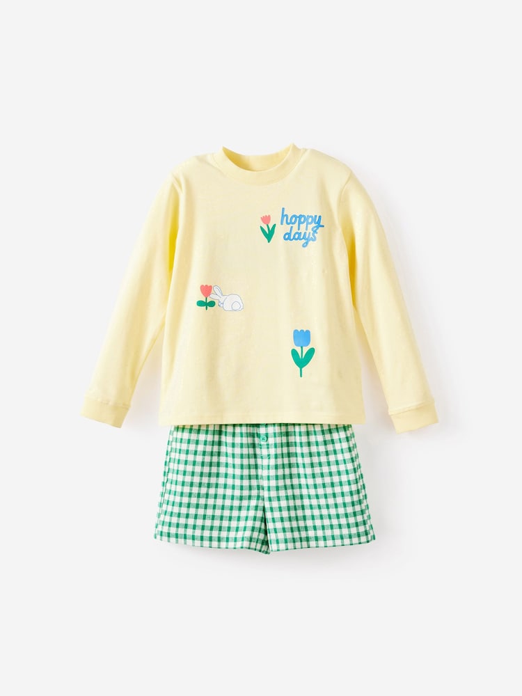 Cotton On Yellow Sweet Bunny Long/Short Pyjamas Set - Image 1 of 3