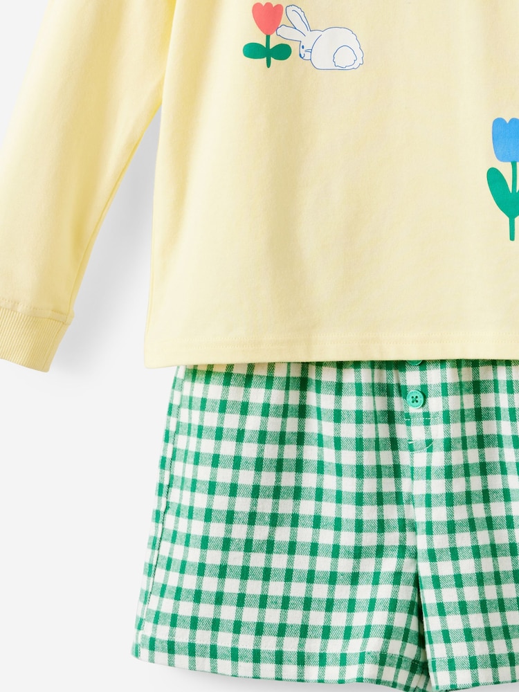 Cotton On Yellow Sweet Bunny Long/Short Pyjamas Set - Image 3 of 3