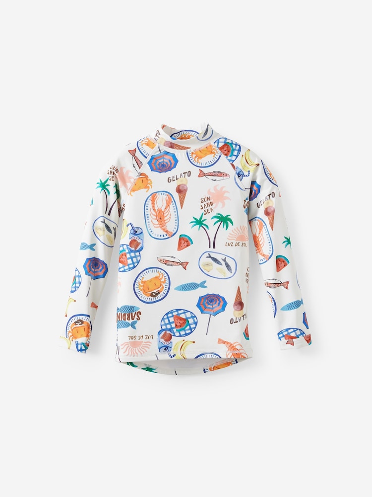 Cotton On White Flynn Long Sleeve Raglan Rash Vest - Image 1 of 3