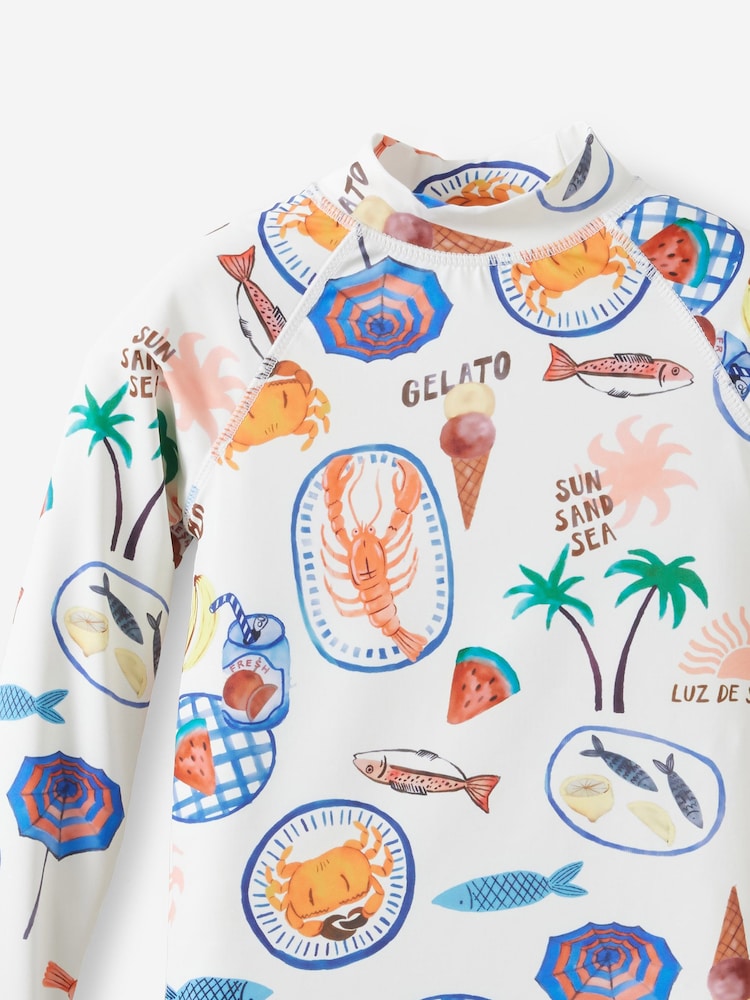 Cotton On White Flynn Long Sleeve Raglan Rash Vest - Image 2 of 3