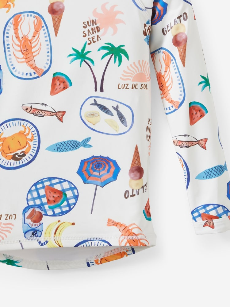 Cotton On White Flynn Long Sleeve Raglan Rash Vest - Image 3 of 3