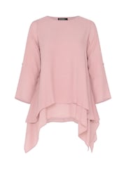 Evans Pink Double Layer 3/4 Sleeve Blouse - Image 5 of 5