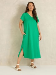 Evans Green Premium Cotton Dress - Image 1 of 5