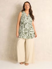 Evans Green Sleeveless Pintuck Shirt - Image 2 of 5