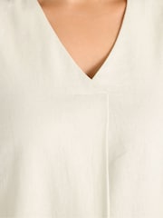 لون طبيعي - Evans Premium Linen Vest Top - Image 4 of 4