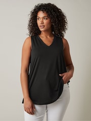 أسود - Evans Modal Rich Vest Top - Image 1 of 4