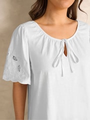 Evans White Embellished Boho Top - Image 4 of 5