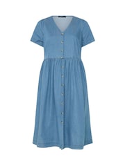 Evans Blue Button Through Denim Dress - Image 5 of 5