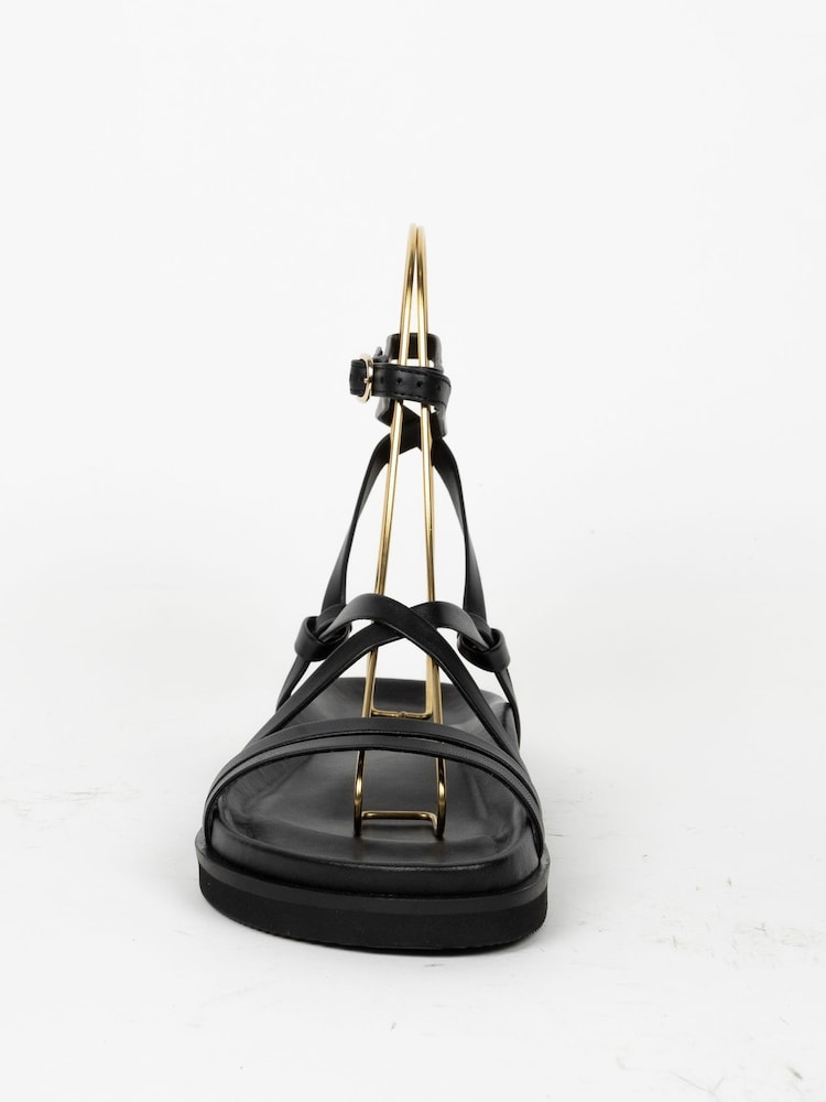 Bobbies Black Salina Flat Sandals - Image 4 of 4
