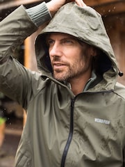 Weird Fish Green Woods Waterproof Rain Jacket - Image 1 of 9
