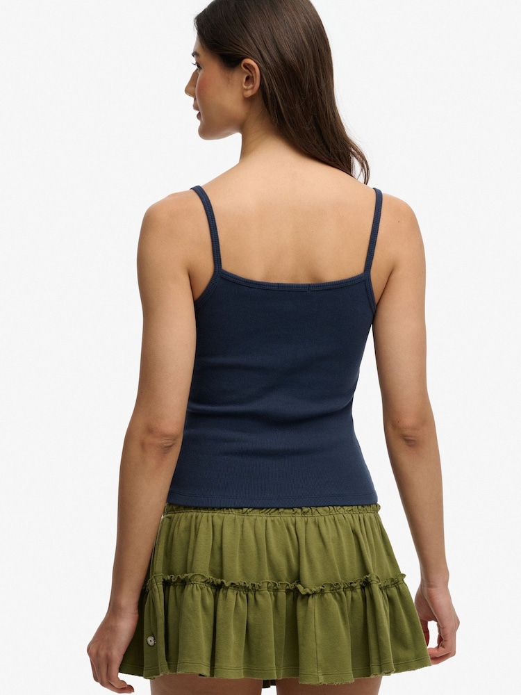 SUPERDRY Blue Athletic Essentials Graphic Print Cami Top - Image 2 of 5