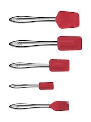 Gourmet Easy Red 5 Piece Kitchen Utensils Set with Spoonula & Brush - Image 1 of 3