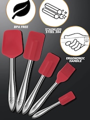 Gourmet Easy Red 5 Piece Kitchen Utensils Set with Spoonula & Brush - Image 2 of 3