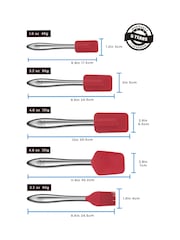 Gourmet Easy Red 5 Piece Kitchen Utensils Set with Spoonula & Brush - Image 3 of 3