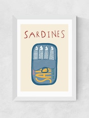 East End Prints White Sardines Wall Art Print by Amber May Art - Image 2 of 2
