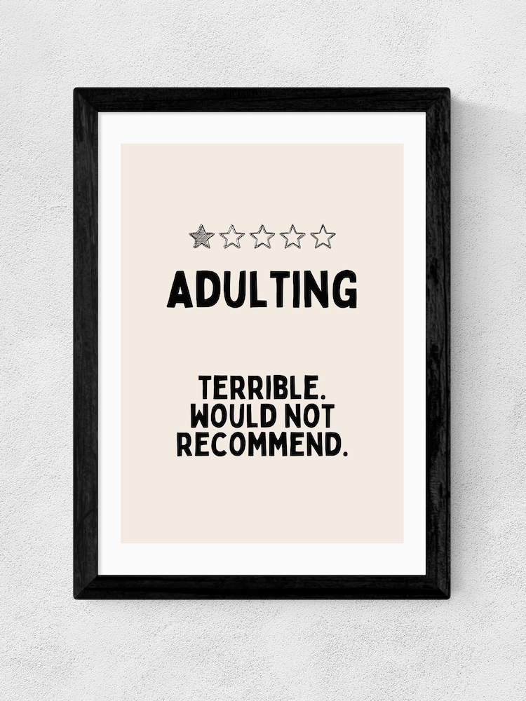 East End Prints Black Adulting Wall Art Print by Wisdom and Wonder Designs - Image 2 of 2 East End Prints Black Adulting Wall Art Print by Wisdom and Wonder Designs - Image 2 of 2