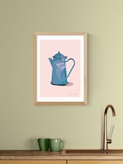 East End Prints Oak Coffee Pot Wall Art Print by Dan Hobday - Image 1 of 2