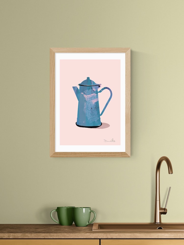 East End Prints Oak Coffee Pot Wall Art Print by Dan Hobday - Image 1 of 2