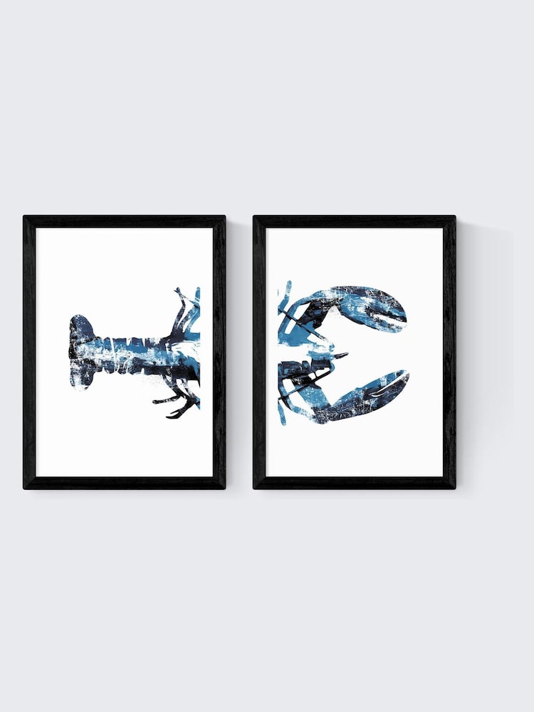 East End Prints Set of 2 Black Lobster Wall Arts Print by Dan Hobday - Image 2 of 2