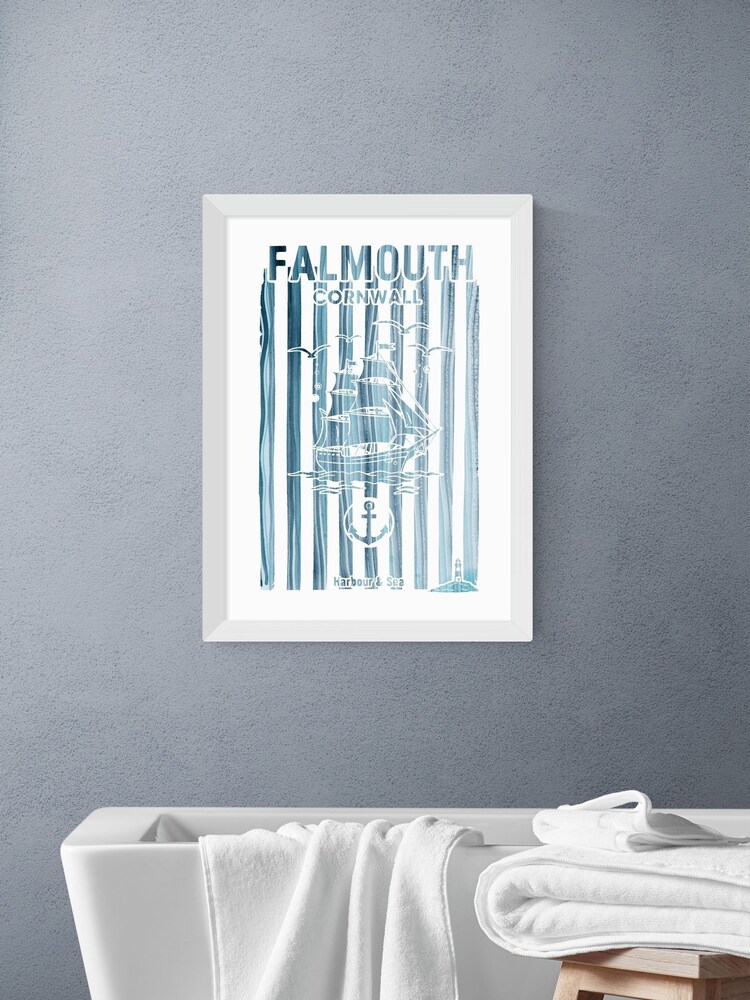 East End Prints White Falmouth Wall Art Print by Cartissi - Image 1 of 2