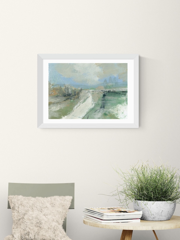 East End Prints White Bramble Brook Wall Art Print by Dan Hobday - Image 1 of 2 East End Prints White Bramble Brook Wall Art Print by Dan Hobday - Image 1 of 2