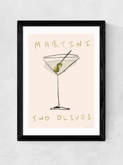 East End Prints Black Martini Wall Art Print by Nia Beynon - Image 2 of 2