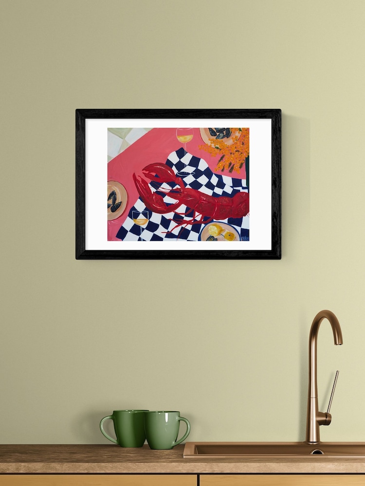 East End Prints Black Sea View Wall Art Print by Lucy Muss - Image 1 of 2