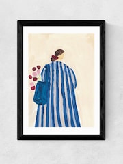 East End Prints Black Lady With Flowers Wall Art Print by She Snacks and Paints - Image 2 of 2