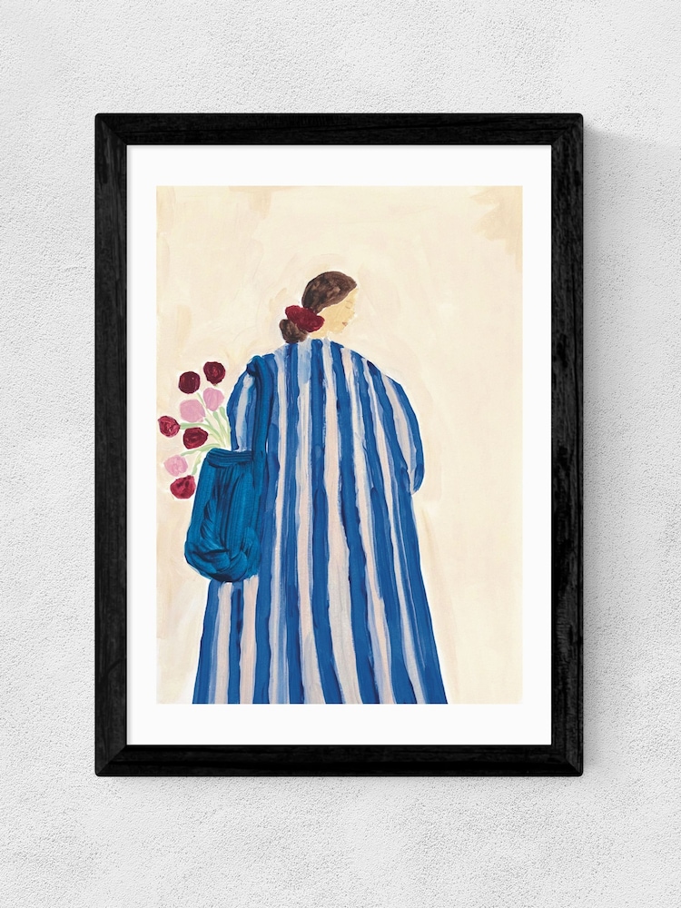 East End Prints Black Lady With Flowers Wall Art Print by She Snacks and Paints - Image 2 of 2 East End Prints Black Lady With Flowers Wall Art Print by She Snacks and Paints - Image 2 of 2
