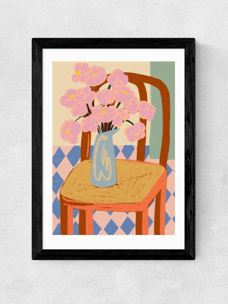 East End Prints Black Flowers on a Chair Wall Art Print by Sandra Poliakov - Image 2 of 2 East End Prints Black Flowers on a Chair Wall Art Print by Sandra Poliakov - Image 2 of 2