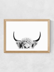 East End Prints Oak Peeking Cow Wall Art Print by Sisi and Seb - Image 2 of 2