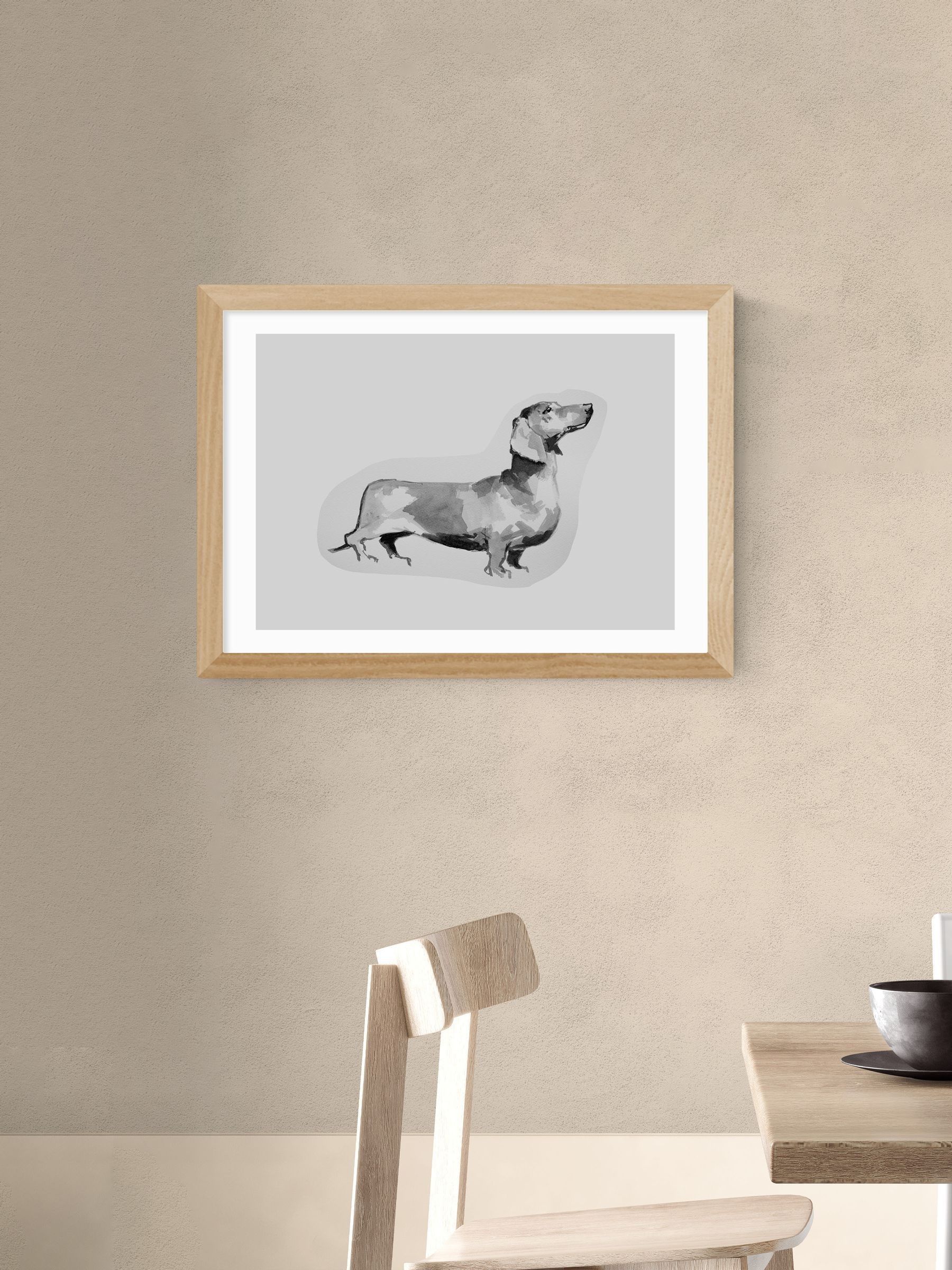 Buy East End Prints Oak Sausage Dog Wall Art Print by Cartissi from the ...