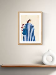 East End Prints Oak Lady With Flowers Wall Art Print by She Snacks and Paints - Image 1 of 2