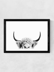 East End Prints Black Peeking Cow Wall Art Print by Sisi and Seb - Image 2 of 2