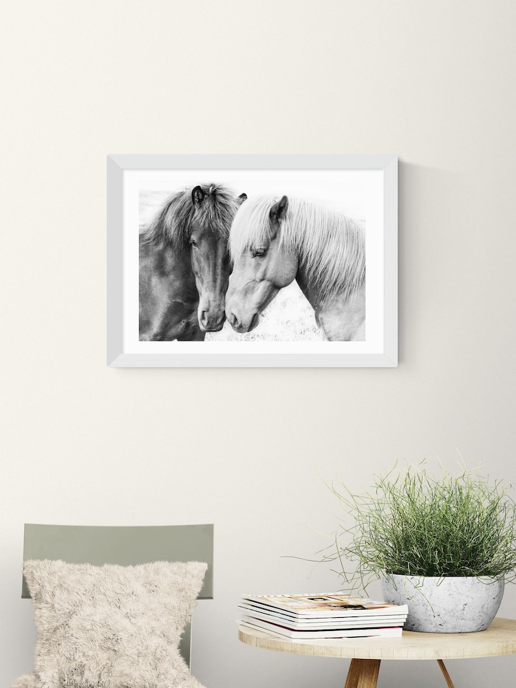 East End Prints White Horse Love Wall Art Print by Sisi and Seb - Image 1 of 2
