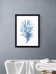 East End Prints Black Blue Seaweed Wall Art Print by Cartissi - Image 1 of 2