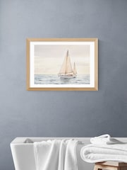 East End Prints Oak Sailboat Wall Art Print by Sisi and Seb - Image 1 of 2