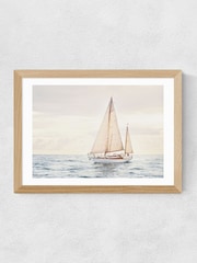 East End Prints Oak Sailboat Wall Art Print by Sisi and Seb - Image 2 of 2