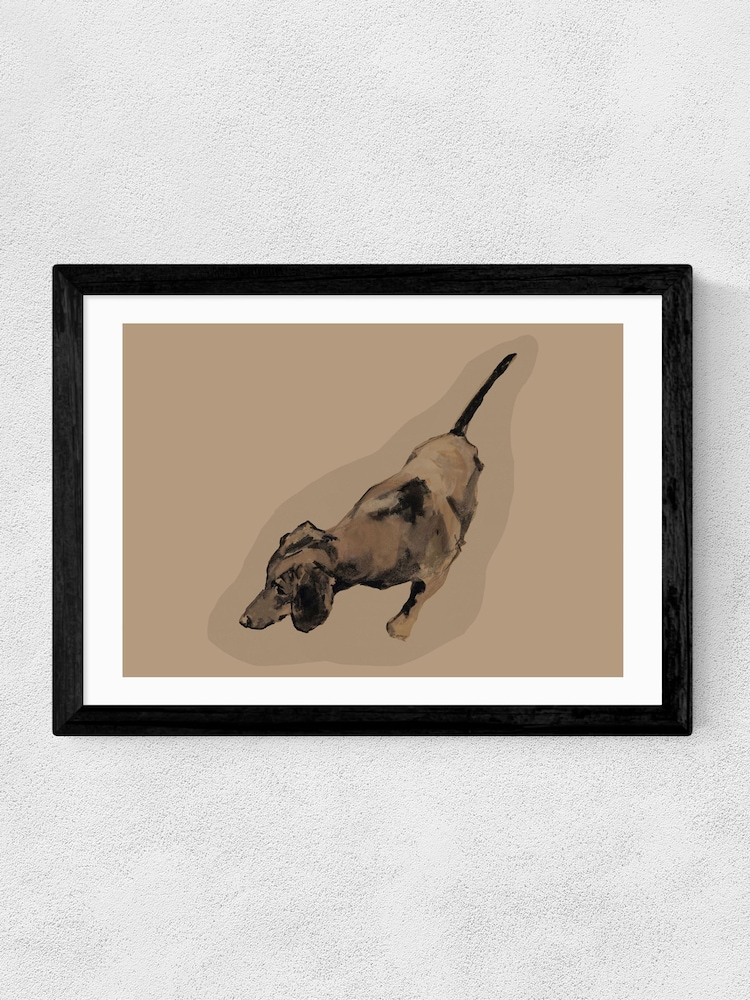East End Prints Black Sausage Dog Brown Wall Art Print by Cartissi - Image 2 of 2 East End Prints Black Sausage Dog Brown Wall Art Print by Cartissi - Image 2 of 2