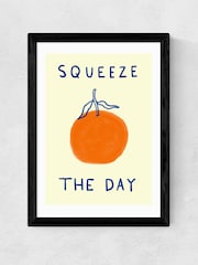 East End Prints Black Squeeze The Day Orange Wall Art Print by She Snacks and Paints - Image 2 of 2