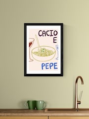 East End Prints Black Cacio Pepe Wall Art Print by Nia Beynon - Image 1 of 2