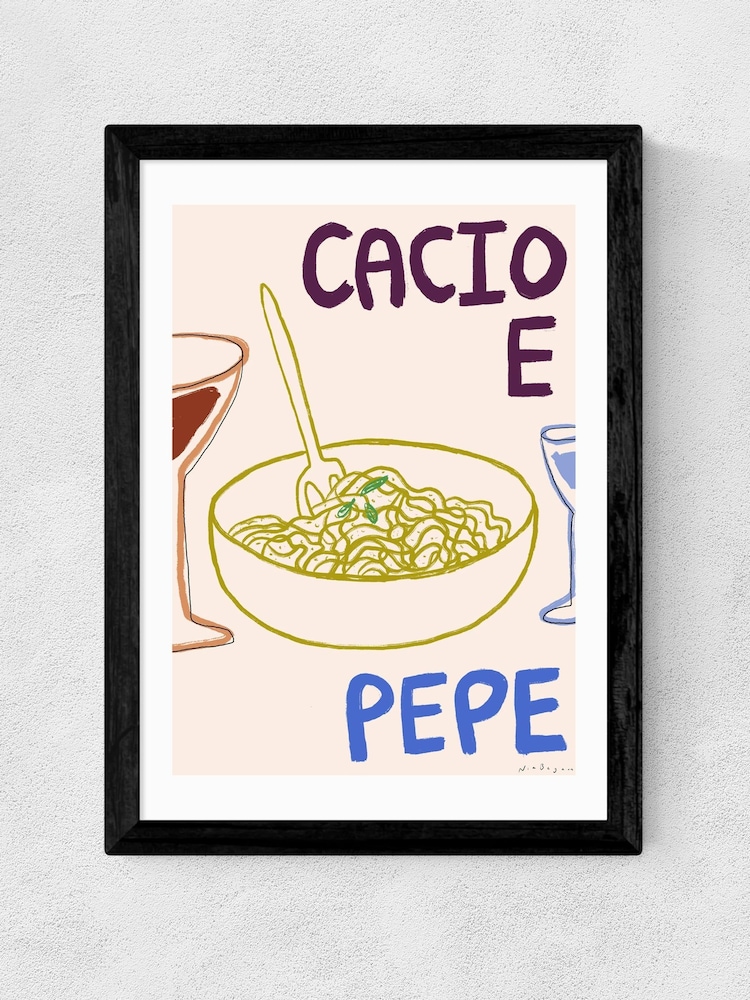 East End Prints Black Cacio Pepe Wall Art Print by Nia Beynon - Image 2 of 2 East End Prints Black Cacio Pepe Wall Art Print by Nia Beynon - Image 2 of 2