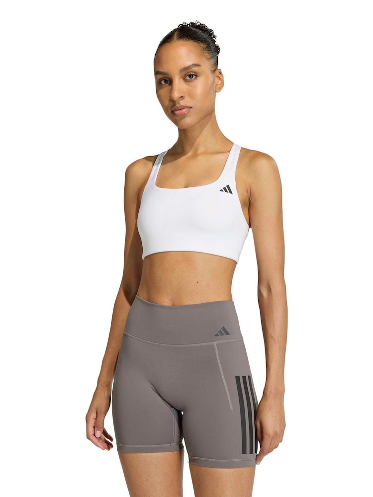 adidas White Optime Workout Medium Support Bra - Image 1 of 7