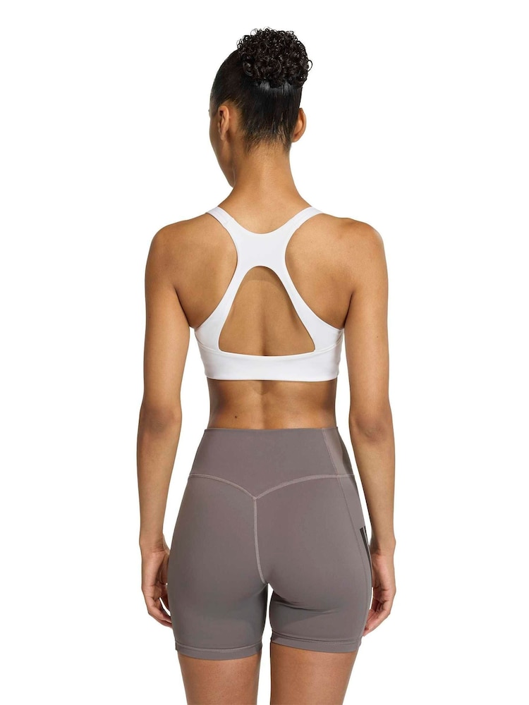 adidas White Optime Workout Medium Support Bra - Image 2 of 7
