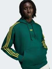 adidas Originals Green Tipped Stripes Hoodie - Image 3 of 5
