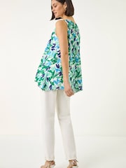 Roman Floral Asymmetric Necklace Top - Bild 3 von 5