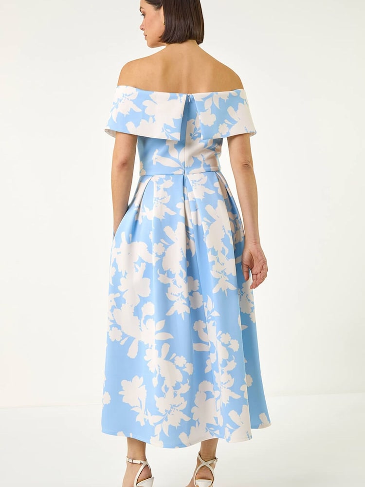 floral bardot midi dress Bardot Cartia Printed Midi Dress in Pink