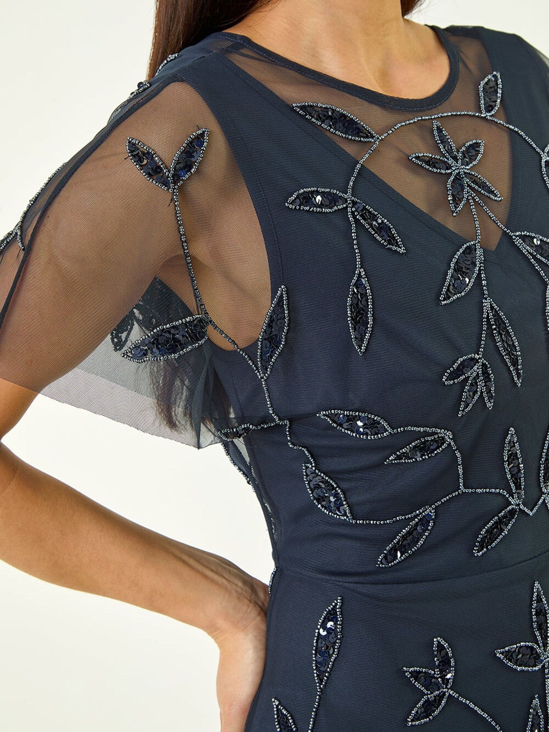 embroidered dress next Womens Next White/Blue Embroidered Mini Shift Dress With Linen US 18
