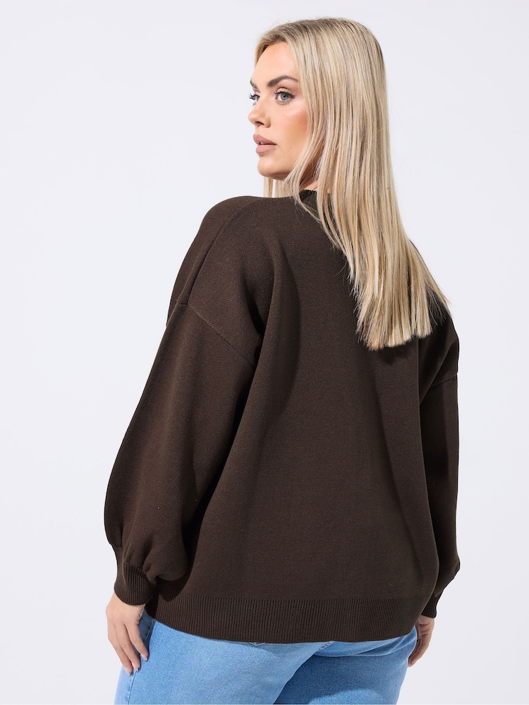 Maro - Cardigan Yours Curve Limited cu mâneci balon - Imaginea 2 din 5